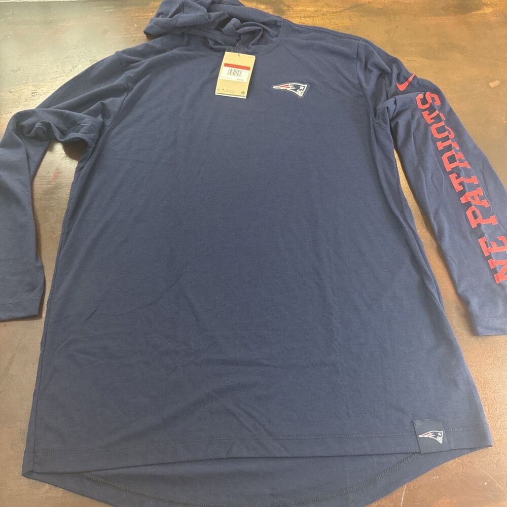 New England Patriots Nike Lightweight Sweatshirt Hoodie Hooded Super bowl Navy